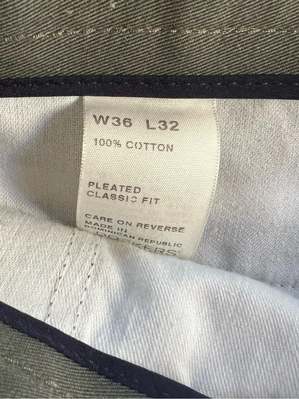 Dockers‎ Men's Pleated Classic Fit 100% Cotton Dress Pants Slacks Size W36L32